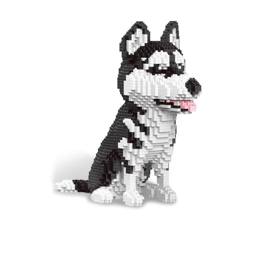 alltogetho 9inch Hight Husky Dog Model Micro Mini Building Blocks Set A Fun Gift Educational Recreational Toy for Pet Lovers - Image 1