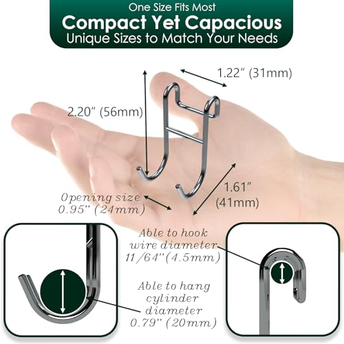 Jovware Shower Caddy Hook Helmet Fence Hooks Hook Caddy Hooks for Hanging Wires Hooks for Wire Shelves Heavy Duty Rustproof Hook Utility Hooks 4 Pack Silver - Image 5