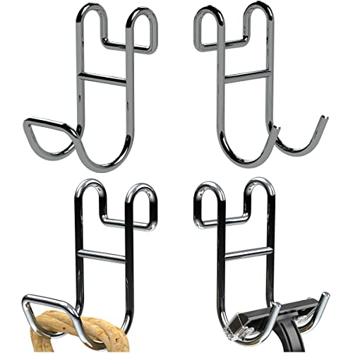Jovware Shower Caddy Hook Helmet Fence Hooks Hook Caddy Hooks for Hanging Wires Hooks for Wire Shelves Heavy Duty Rustproof Hook Utility Hooks 4 Pack Silver - Image 1