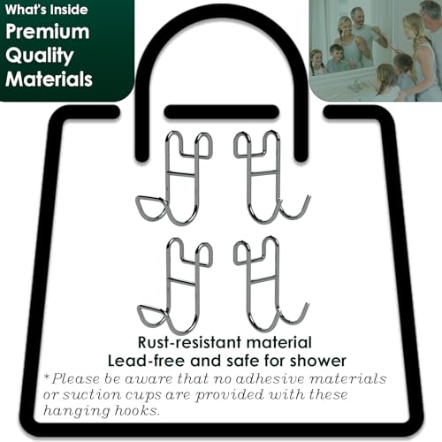 Jovware Shower Caddy Hook Helmet Fence Hooks Hook Caddy Hooks for Hanging Wires Hooks for Wire Shelves Heavy Duty Rustproof Hook Utility Hooks 4 Pack Silver - Image 4