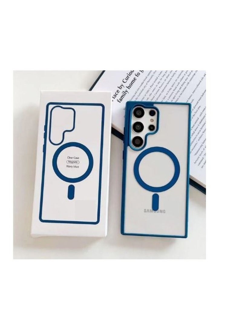 Magsafe Back Cover for Samsung S22 Ultra Navy Blue  - Image 4