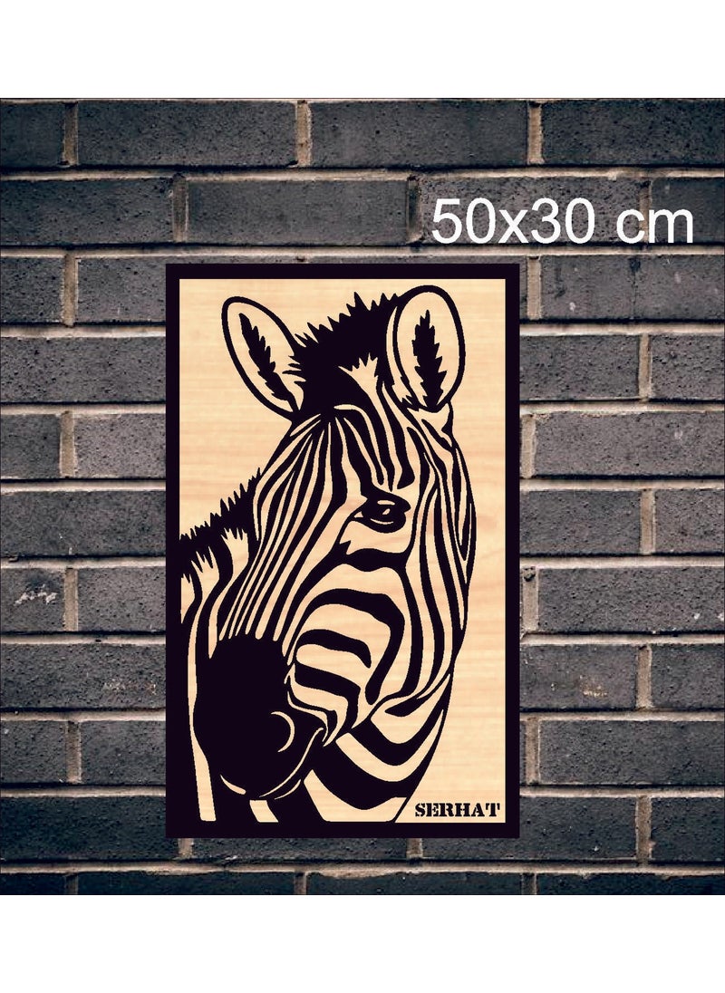 Hediyelikevi Personalized Zebra 2 Wooden Wall Painting  - Image 3