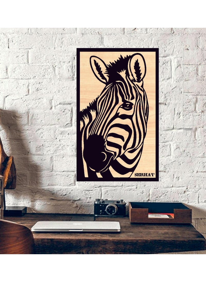 Hediyelikevi Personalized Zebra 2 Wooden Wall Painting  - Image 2