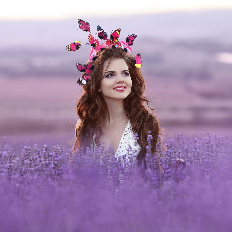 🧸 عصابة رأس هالوين مزينة بفراشات تصميم عصري للنساء والأطفال مقاس 21 سم - Image 4