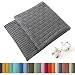 TREELY 100 Cotton Knitted Throw Blanket Couch Cover Blanket50 x 60 Inches Dark Grey - Image 2
