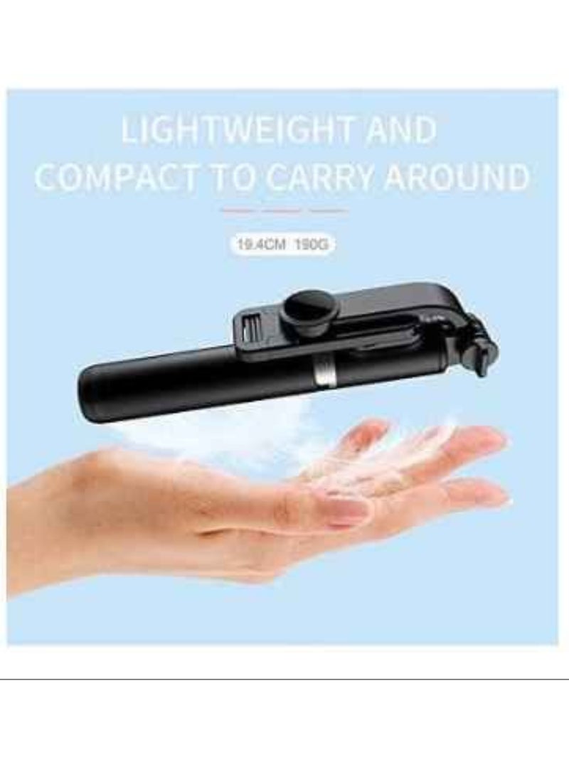 ELTRAZONE - Q02 Selfie Stick Tripod Multifunctional Stretch 103cm Wireless Tripod Black - Image 1