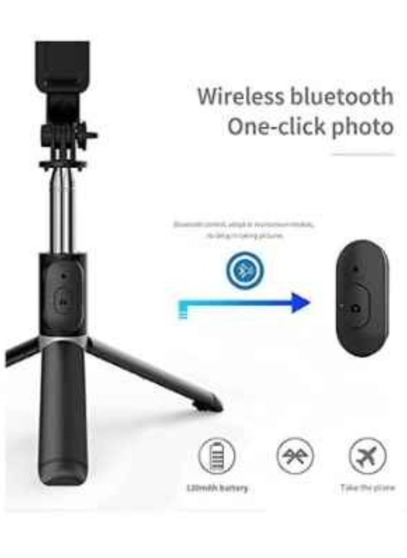 ELTRAZONE - Q02 Selfie Stick Tripod Multifunctional Stretch 103cm Wireless Tripod Black - Image 1