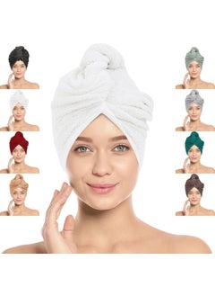 MIDASTRA FASHION MIDASTRA FASHION Hair Towel WRAP Absorbent Towel HairDrying Bathrobe Magic Hair WRAP Towel Super QuickDrying 100 Pure Cotton 750 GSM Towel Hair Dry Cap Salon TowelMulticolor Off White1  - Image 1