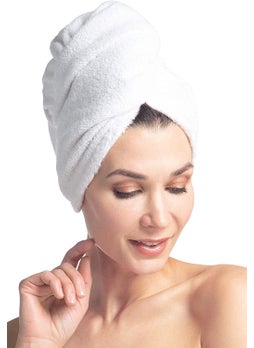 MIDASTRA FASHION MIDASTRA FASHION Hair Towel WRAP Absorbent Towel HairDrying Bathrobe Magic Hair WRAP Towel Super QuickDrying 100 Pure Cotton 750 GSM Towel Hair Dry Cap Salon TowelMulticolor Off White1  - Image 4