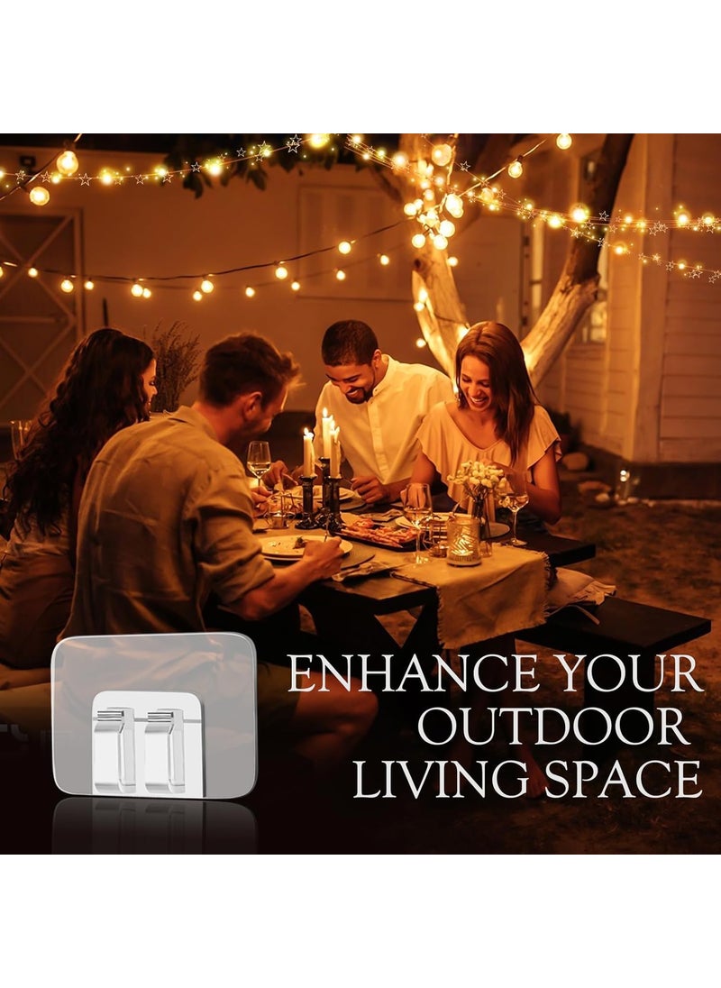 AUM ENTERPRISE AUM ENTERPRISE Hooks for Outdoor String Lights Clips 10 Pack Large Clear Waterproof Outdoor Light Clips with Adhesive Strips Outside Cable Clip Hooks for Hanging Christmas Light Decor Organizer  - Image 5