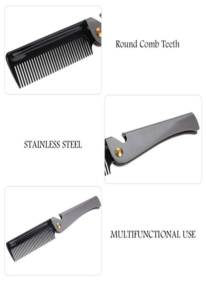 EIMSOAH Pocket Stainless Steel Beard Comb Moustache Comb with Smooth Round Teeth for Men Grooming Beard Maintenance Tool (Peines para Barba y Bigote - Image 2