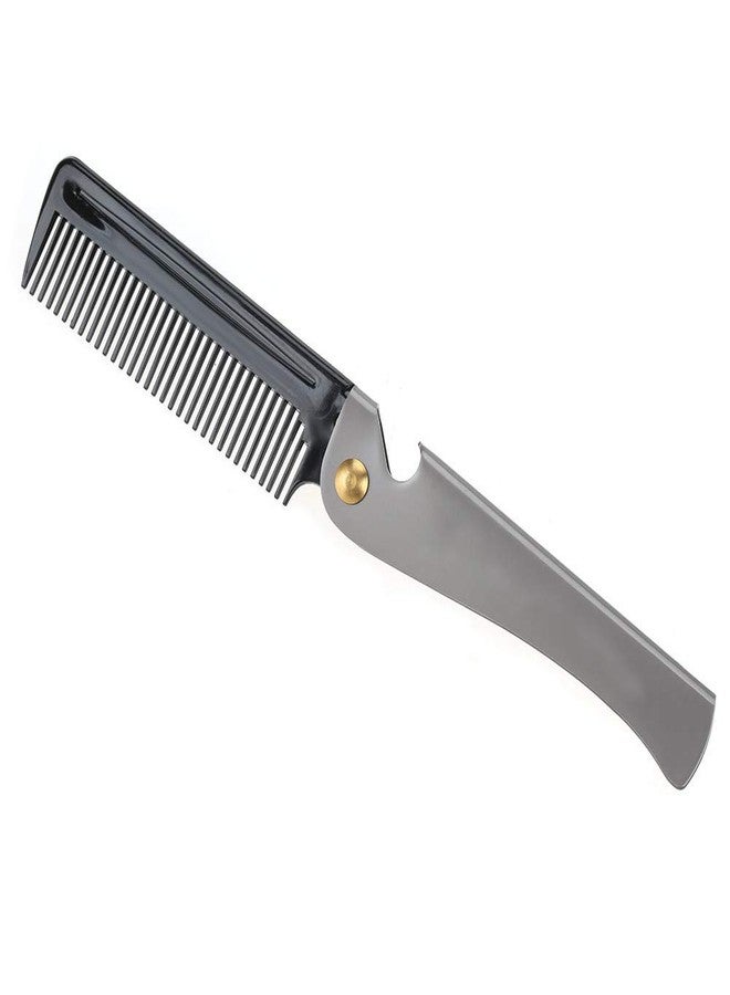 EIMSOAH Pocket Stainless Steel Beard Comb Moustache Comb with Smooth Round Teeth for Men Grooming Beard Maintenance Tool (Peines para Barba y Bigote - Image 1