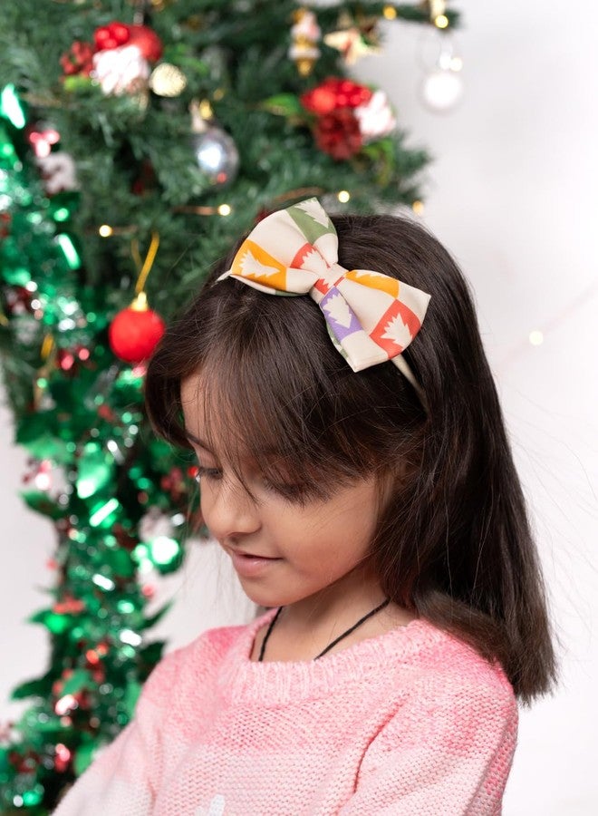 Arendelle Christmas Tree Theme Pastel Yellow Bow Headband for Babies [AHA376] - Image 2