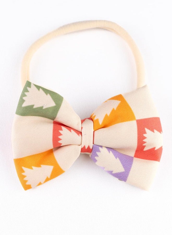 Arendelle Christmas Tree Theme Pastel Yellow Bow Headband for Babies [AHA376] - Image 3