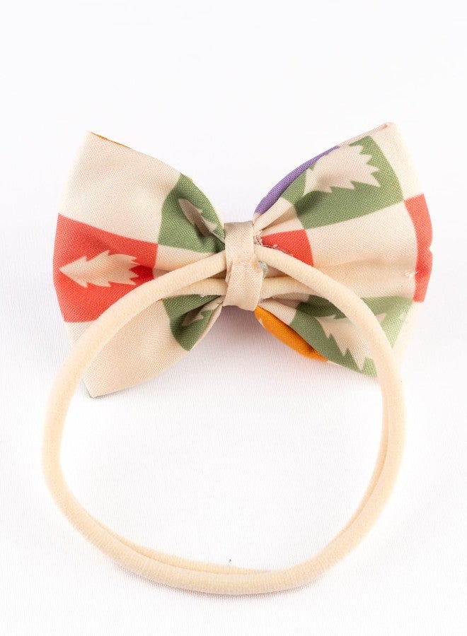 Arendelle Christmas Tree Theme Pastel Yellow Bow Headband for Babies [AHA376] - Image 4