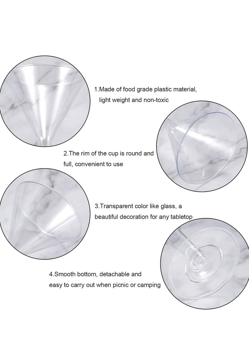 SYOSI - Drink Glasses, 36 Pcs Reusable Clear Stemmed Party Cups for Party Camping Picnics Hot Tubs Pools 200ml (9.5 x 12.5cm) - Image 1