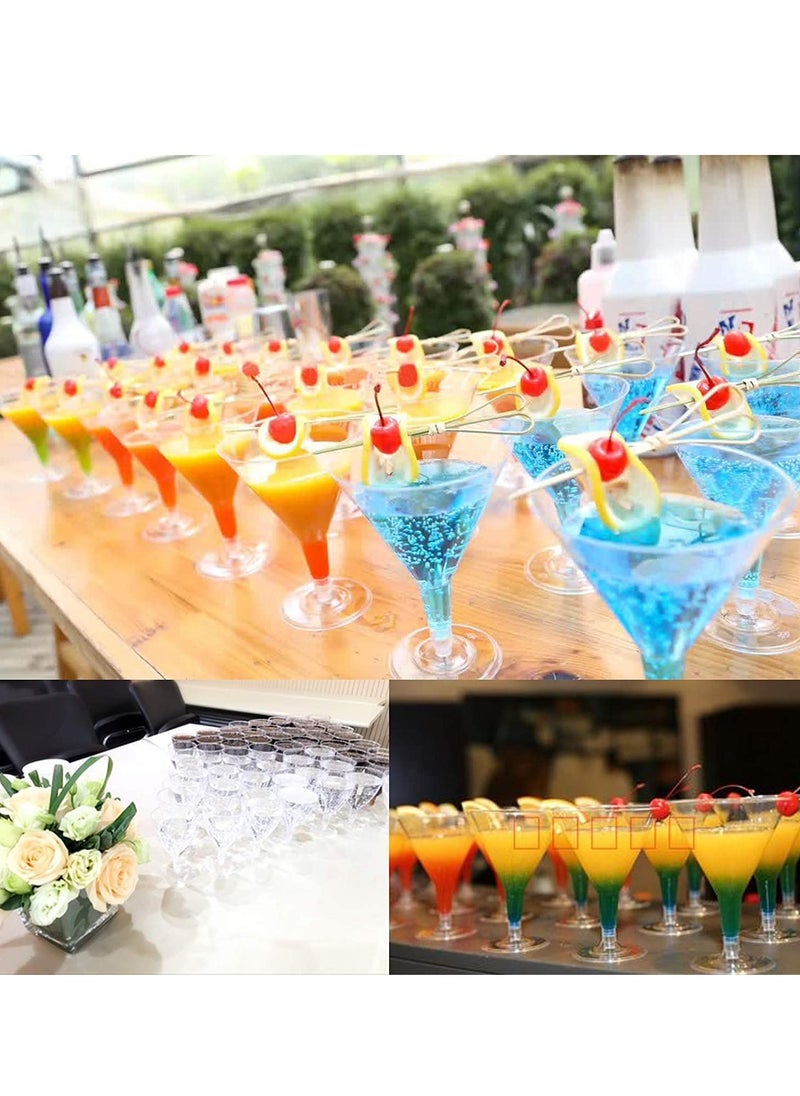 SYOSI - Drink Glasses, 36 Pcs Reusable Clear Stemmed Party Cups for Party Camping Picnics Hot Tubs Pools 200ml (9.5 x 12.5cm) - Image 1