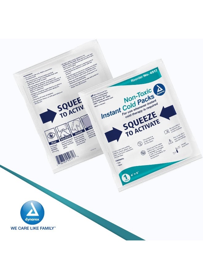 Dynarex - Dynarex Instant Cold Packs with Urea - Disposable Ice Packs for Injuries, Muscle & Joint Pain, Cramps, Headache - Quick Cold Compress Packs for Sprain & Bruises - Individually Packed - 24-Pack, 4"x5" - Image 1