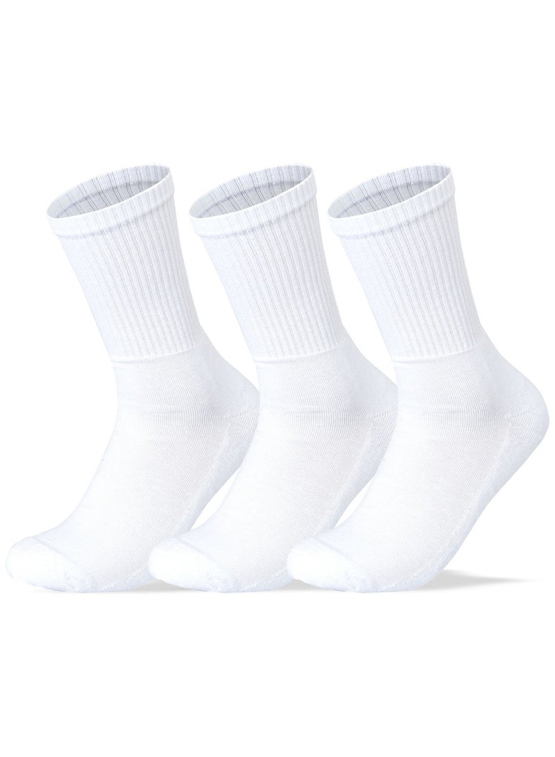 سام سوكس مجموعة من 3 جوارب رياضية نصف فوطة للنساء، ابيض سادة 36-40 EU - Image 1