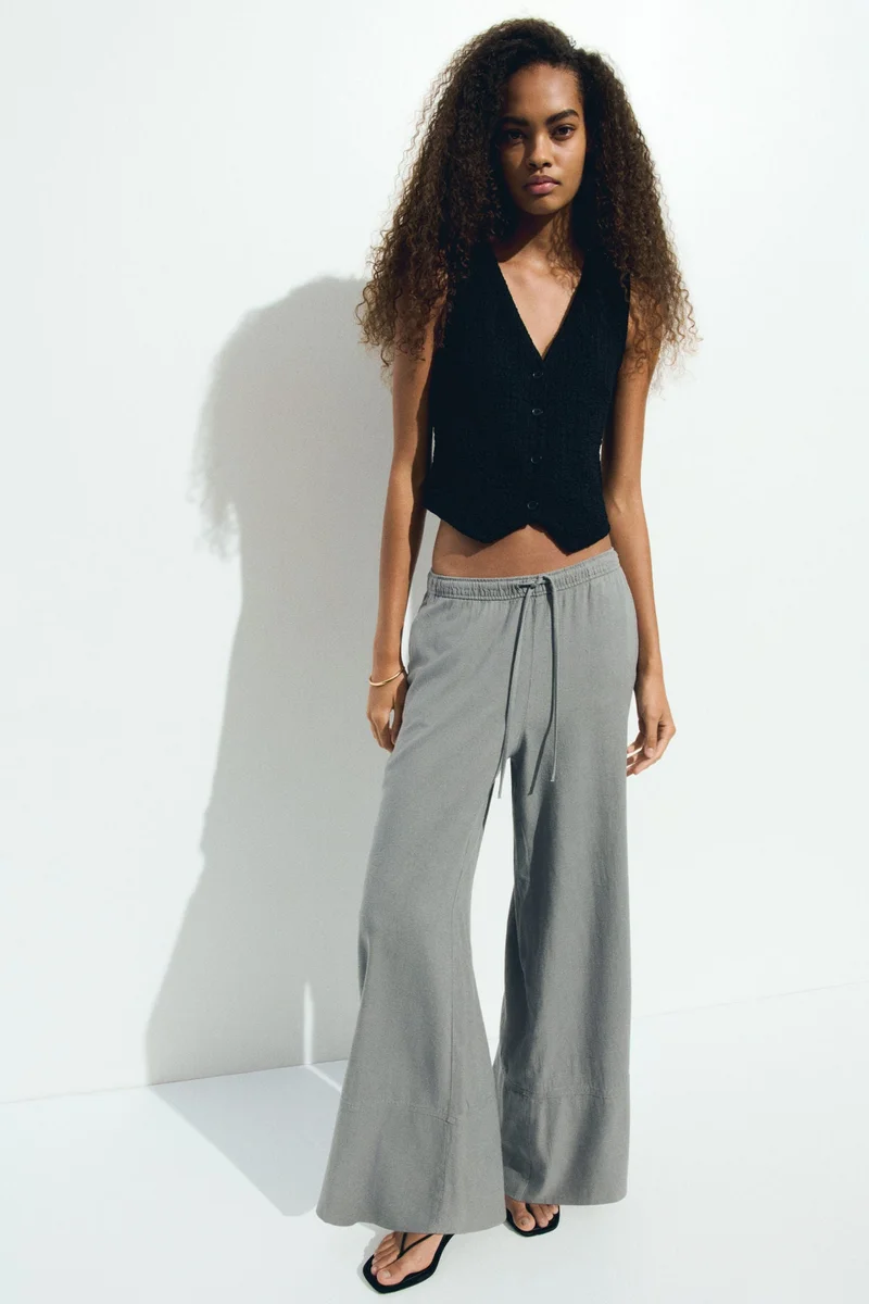 H&M Linen-blend drawstring trousers