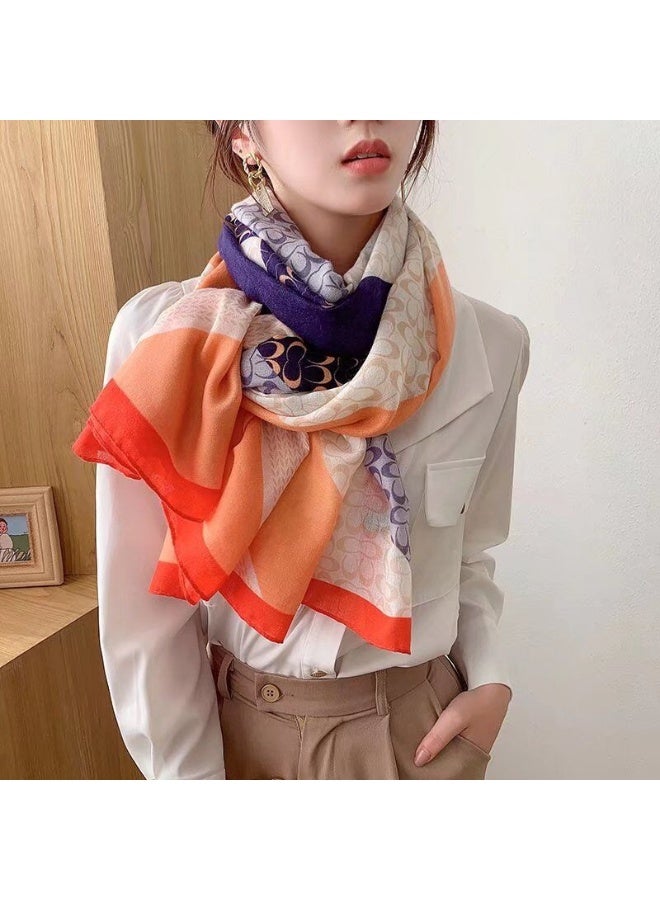 شال جديد من القطن والكتان ناعم كحرير - 180x75 منشفة شاطئية واقية من الشمس