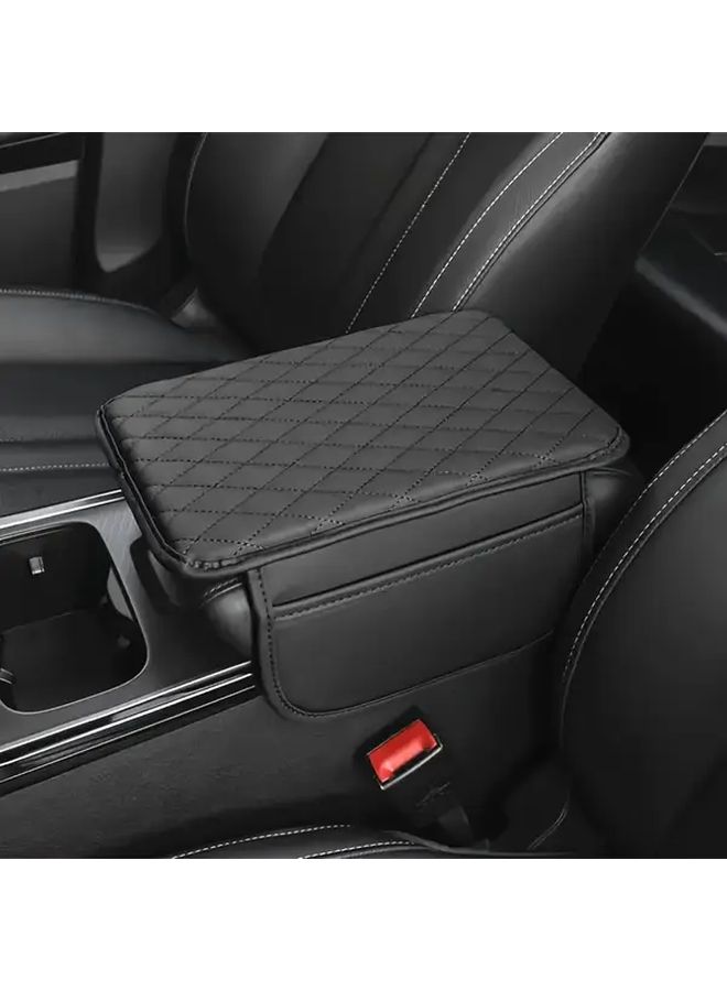 Black Car Multi Function Armrest Cushion With Faux Leather Material Storage Pockets For Phone Cards Receipts Interior Accessory Enhancing Comfort Practicality Secure Fit Durable Design Ideal Holiday Gift To Dress Up Your Ride - Image 4