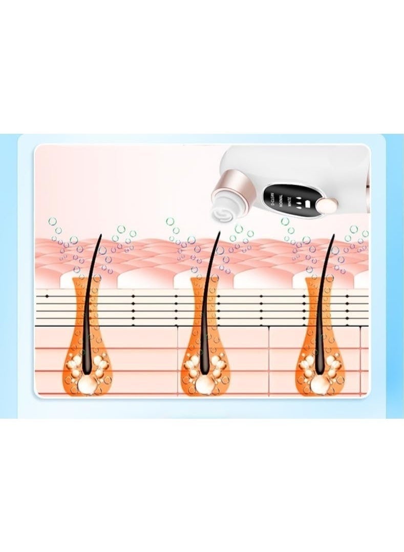 جهاز شفط مسام الوجه - 3 إعدادات شفط قابلة للتعديل، 6 رؤوس مرفقة - جهاز إزالة الرؤوس السوداء قابل لإعادة الشحن عبر منفذ USB - Image 2