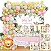 Fiesec Safari Baby Shower Decorations for Girl Jungle Themed Dcor Backdrop Balloon Garland Arch Artificial Leaves Box Cutout Glitter Banner Cake Topper Sash Lion Cheetah Giraffe Pink 140 PCs - Image 3