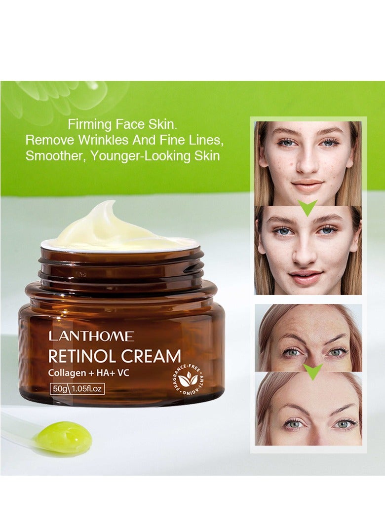 Lanthome 50G Retinol Cream with Collagen, HA and VC, Anti Aging Cream to Reduce Fine Lines and Wrinkles, Retinol Anti-Aging Wrinkle Firming Cream - Image 1