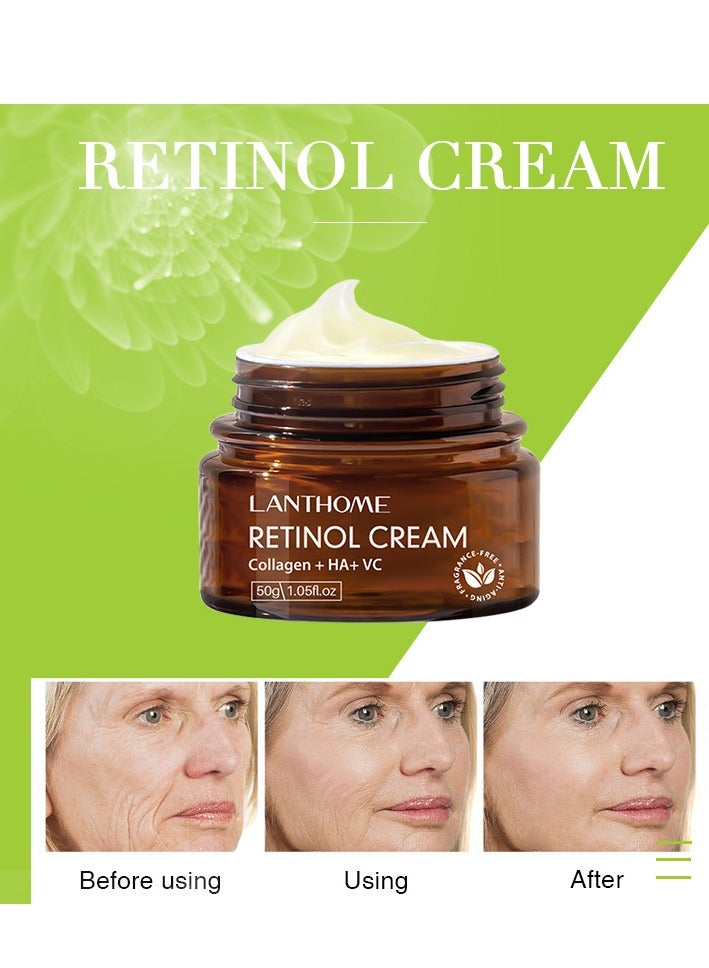Lanthome 50G Retinol Cream with Collagen, HA and VC, Anti Aging Cream to Reduce Fine Lines and Wrinkles, Retinol Anti-Aging Wrinkle Firming Cream - Image 2