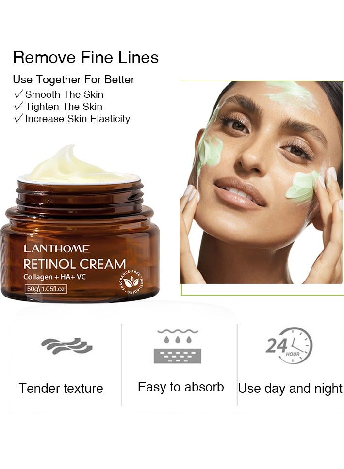 Lanthome 50G Retinol Cream with Collagen, HA and VC, Anti Aging Cream to Reduce Fine Lines and Wrinkles, Retinol Anti-Aging Wrinkle Firming Cream - Image 3