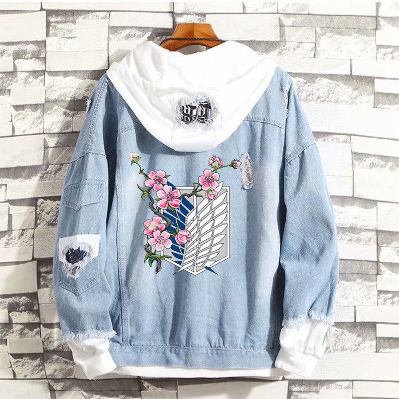 Jacket Fake Two-Piece Sweater 2021 Winter New Attack Giant Wing Of Freedom Jacket Autumn Jacket - Image 2