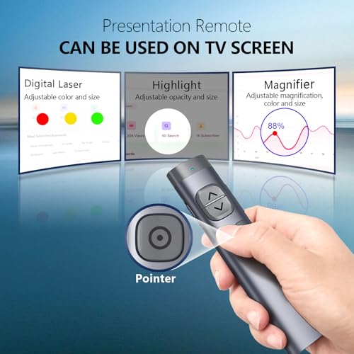 Norwii N97s TV Screen Presentation Clicker for powerpoint presentations powerpoint clicker Presentation Remote Bluetooth Wireless Presenter Digital Pointer for TV Screen Under WinMac - Image 3