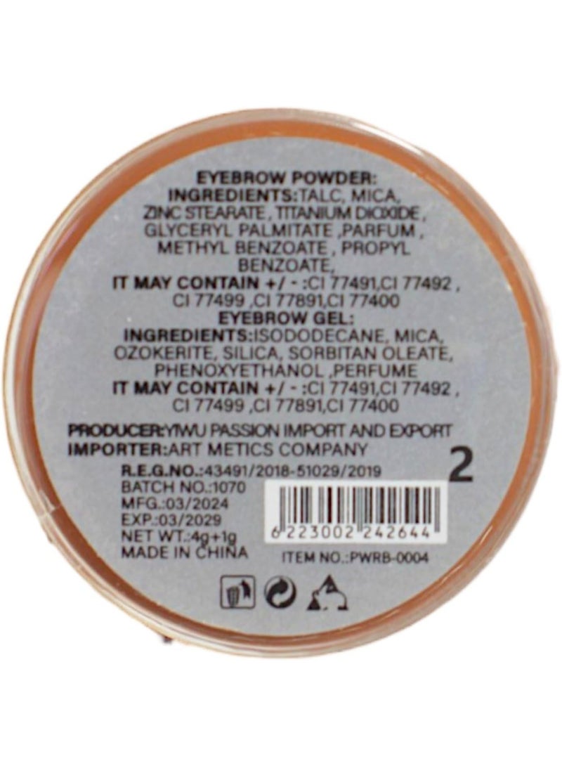 بريتي ومان بودرة حواجب وجل حواجب من بريتي وومان، جل حواجب مقاوم للماء + بودرة تصفيف الحواجب، مجموعة مكياج 2 في 1 مكونة من قطعتين، مكياج حواجب يدوم طويلاً، درجة اللون 2 - Image 3