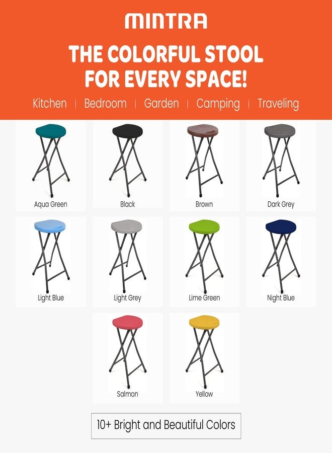 Mintra Office Mintra Folding Stools - 18.5in Height, Metal, Heavy Duty (1 Pack, Light Grey) - Image 4