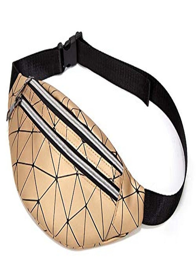Aeoss Female Laser Waist Pack Travel Money Belt Wallet Glitter Bum Purse (Golden Gold) - Image 3