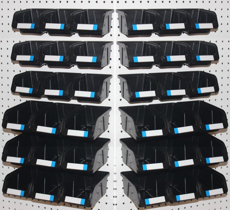 WallPeg Peg Board Bin Kit - 5 LARGE BLACK PEGBOARD BINS - Pegboard Parts Storage Craft Organizer Tool Peg Board Workbench Bins Accessories -MADE IN USA- - Image 5