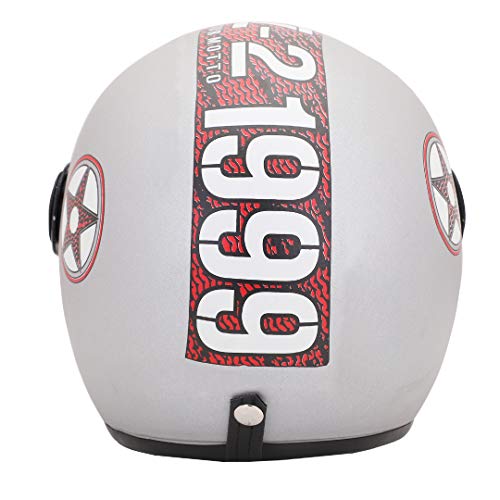 Sage Square ISI Certified Guardian Cruiser Open face Helmet for Royal Enfield and Others (Extra Large, Silver Matte) - Image 4
