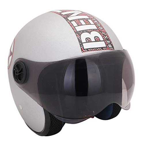 Sage Square ISI Certified Guardian Cruiser Open face Helmet for Royal Enfield and Others (Extra Large, Silver Matte) - Image 3