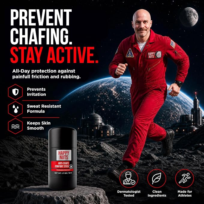 HAPPY NUTS Anti-Chafe Comfort Stick for Men: Ultimate Friction Defense & Chafing Prevention for Active Lifestyles - Perfect for Runners, Cyclists, and Active Men Who Experience Chafing (2 Pack) - Image 2