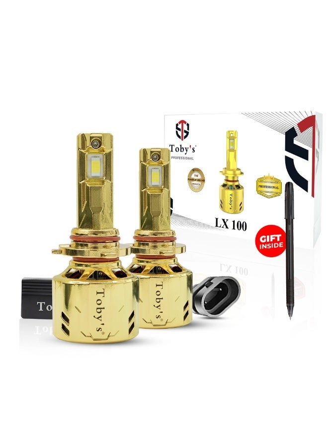 توبيز مصباح أمامي LED للسيارة من Tobys LX 100، قطعتان، أصلي، 60 واط/القطعة، قوة 6000 لومن/القطعة، بدرجة حرارة لون 6500 كلفن - 9005 - Image 1