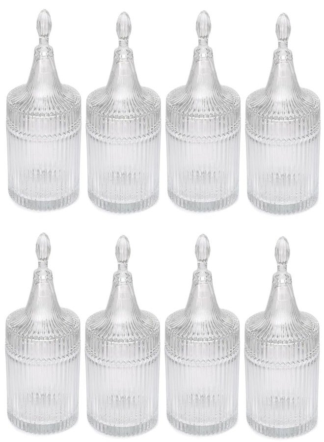 1st Time Stylish & Clear Candy Jar for Candy, Cookies, Dishes and Biscuit, Pack of 8, 300 Ml, 10 X 10 X 12 CM - Image 1