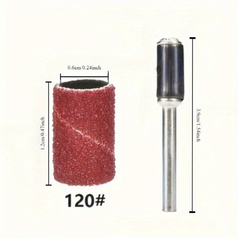 Burgundy 102 Pack Nail Sanding Bands 80 240 Mixed Grit Rollers Manicure Pedicure Bits - Image 3