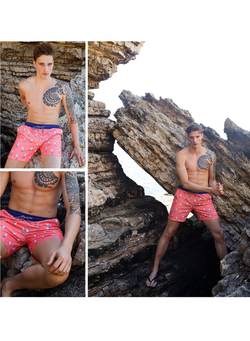 Anemoss Seagull Men Swim Shorts with Elastic Drawstring Waistband Small - Image 4