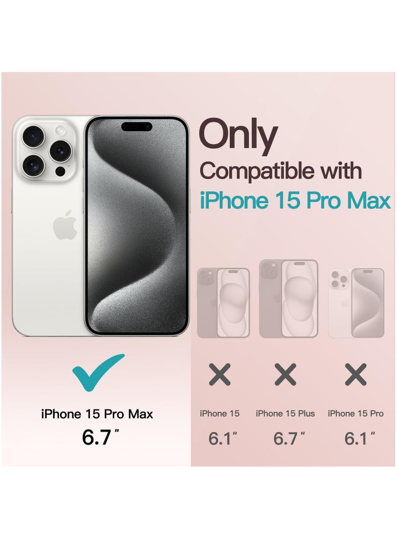 Houmt - iPhone 15 Pro Max Case Electroplated Magnetic Case Support Wireless Charging Transparent Camera Lens Protector Shockproof iPhone 15 Pro Max Magsafe Cover 6.7 Inch - Image 1