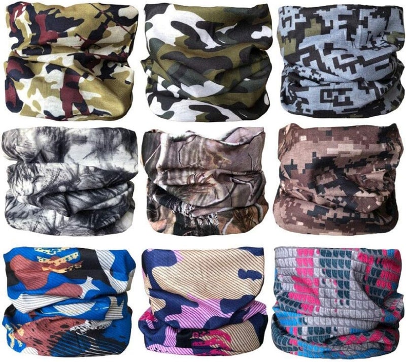 KINGREE 9PCS Outdoor Headscarves - Multifunctional Bandanas for Dust, Sun, and Wind Protection - Image 1
