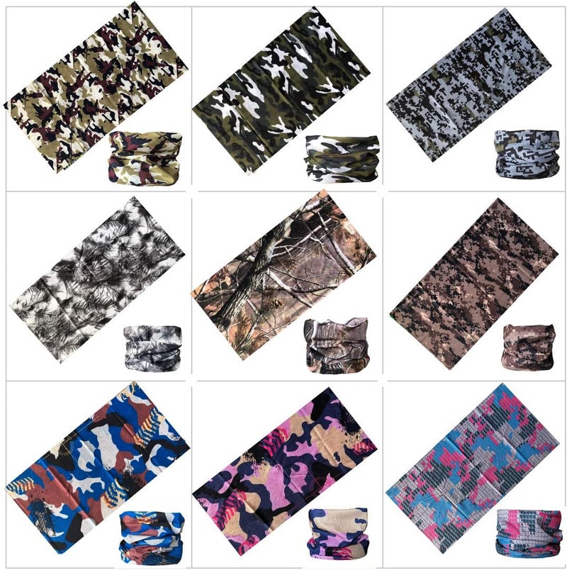 KINGREE 9PCS Outdoor Headscarves - Multifunctional Bandanas for Dust, Sun, and Wind Protection - Image 2