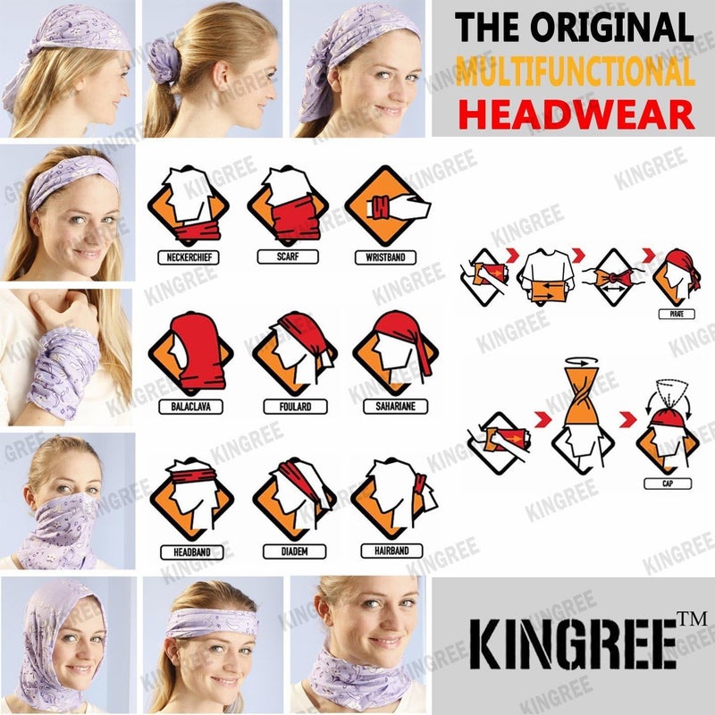KINGREE 9PCS Outdoor Headscarves - Multifunctional Bandanas for Dust, Sun, and Wind Protection - Image 5