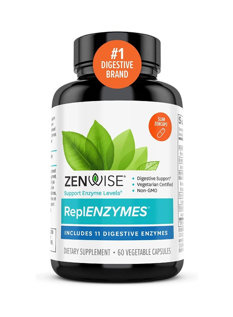 Zenwise Digestive Enzymes ReplENZYMES 60 Veg Capsules - Image 1