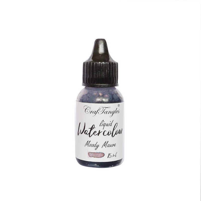 CrafTangles Liquid Watercolor (15 ml) - Moody Mauve (Pink Shade, Extremely Vibrant, Non Toxic) Paints for Professional Artist, Hobby Painters & Kids - Image 1